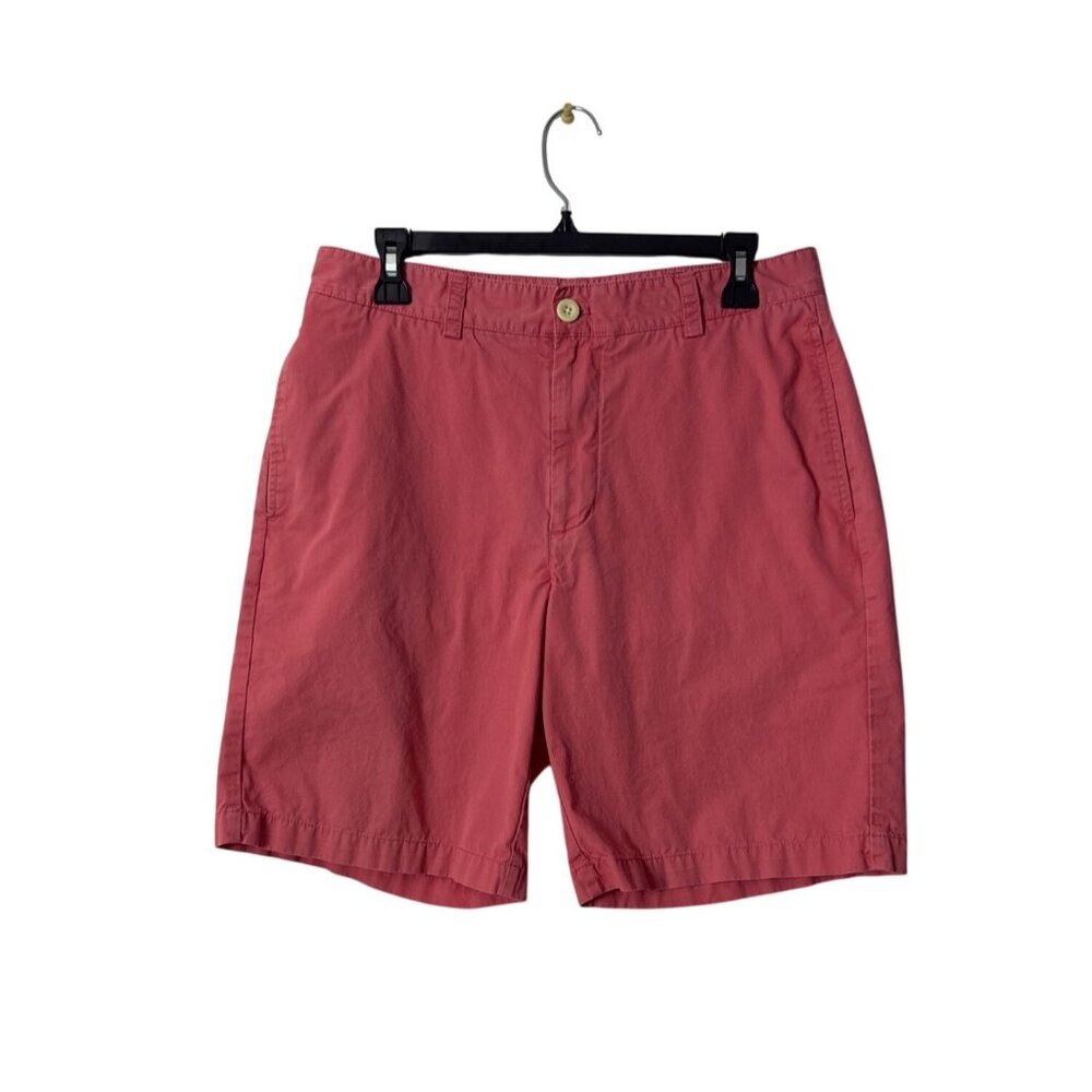 Vineyard Vines Mens 32 Pink Cotton Chino Shorts With Button Closure & Zipper Fly